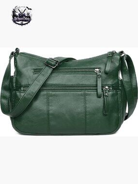 Lightweight PU Leather Crossbody Shoulder Bag with Multiple Pockets